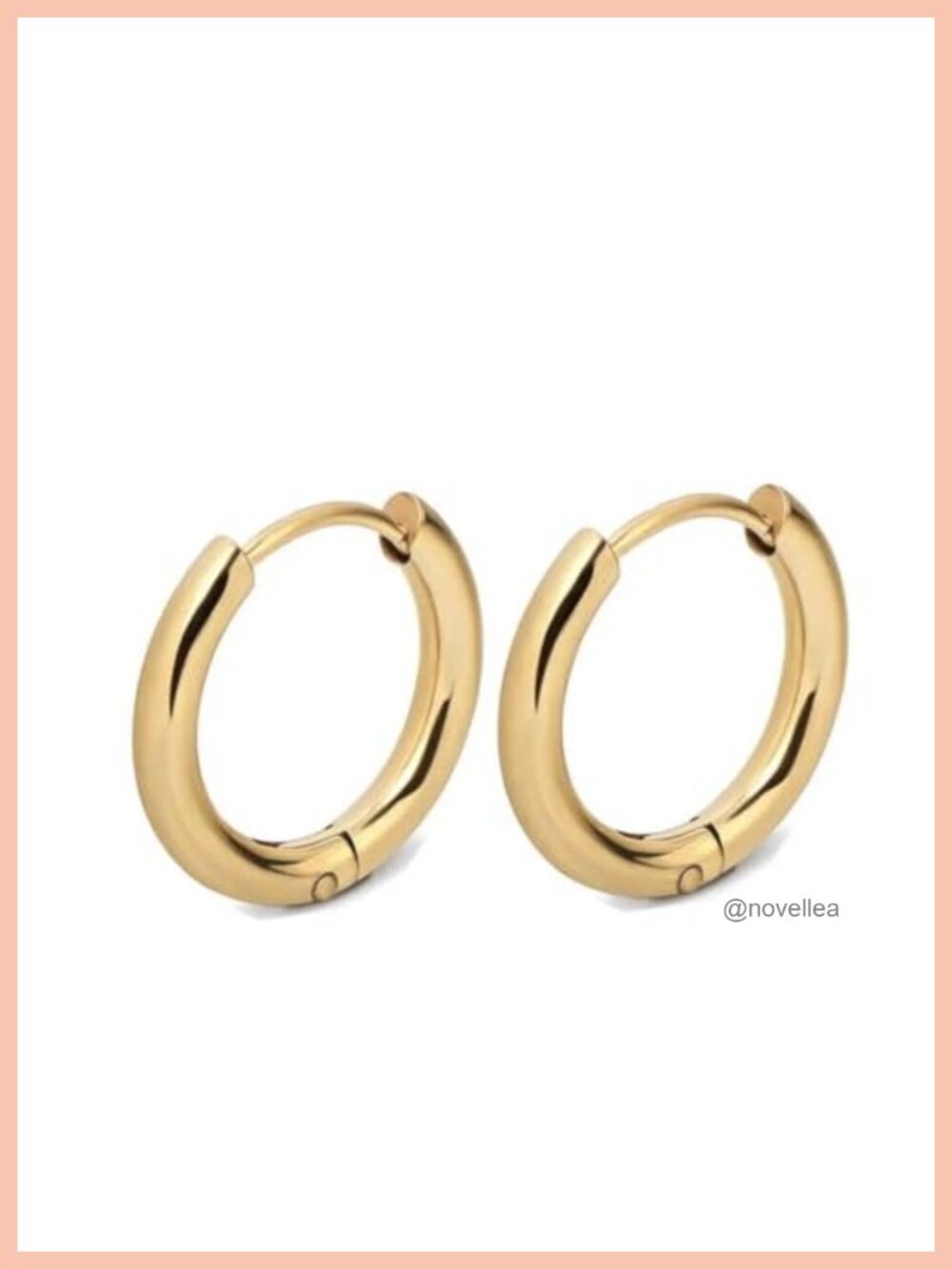 10mm Hypoallergenic Stainless Steel Hoop Earrings 18K Gold PVD Plated